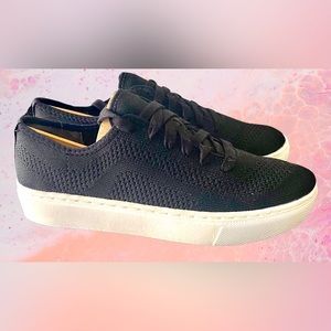 Dr Scholls Black Engineered Knit Platform Lace Up Sneakers Sz 6
